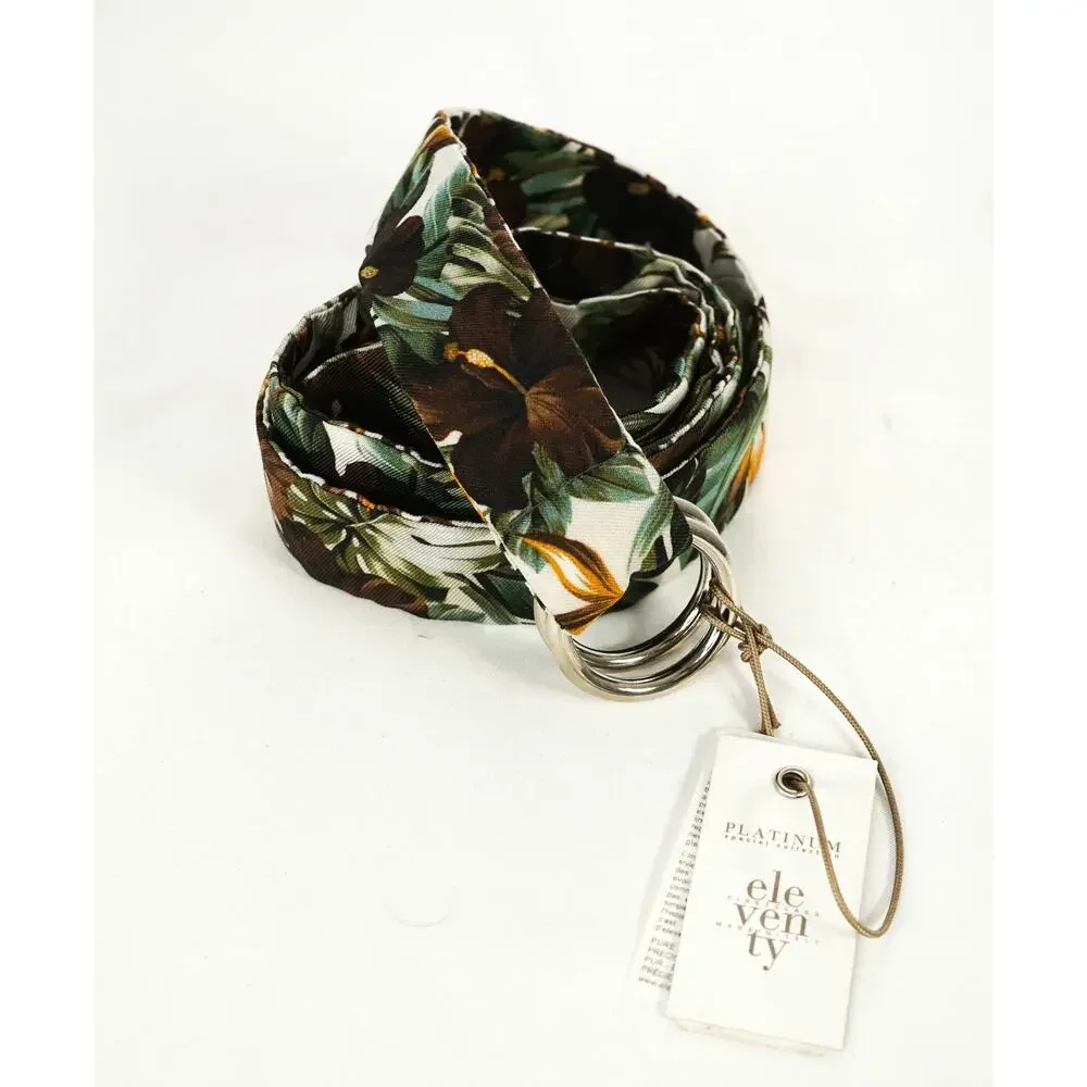$220 ELEVENTY - PURE SILK Made In Italy O Ring Belt-One Size